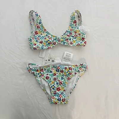 Zara Girls Kids Floral Bikini Swim Set Swimwear Suit Size 8 - 9 Floral • $20