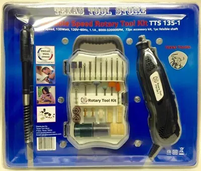 Heavy Duty Variable High Speed Rotary Dremel Tool + Accessory Kit & Flex Shaft • $24.95