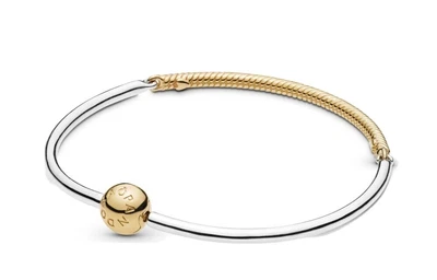 $90 • Buy Pandora Bangle Bracelet - 19cm - Two Tone With 18kt Gold Plated 