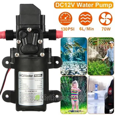 12V WATER PUMP 130PSI PRESSURE DIAPHRAGM 4.5GPM 6L/MIN Caravan BOAT CAMPING USA • $31.59