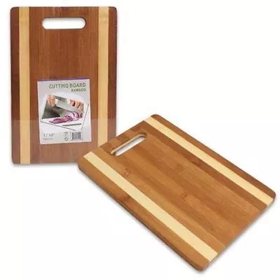 Bamboo Cutting Board 12 X8  Carving Chopping Chop Slice Dice With Hand Grip • $13.87