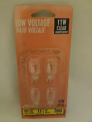 4 Abco 11W Clear 12V Low Voltage Wedge Base Miniature Lamps Light Bulbs 06707 • $6.97