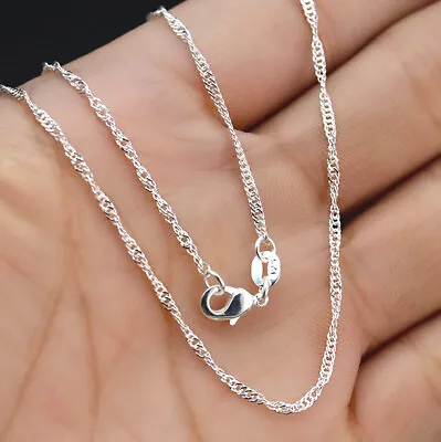 Wholesale 5/10pcs 925Silver Water Wave Chain Necklace Men Women Jewelry Gift Lot • $3.31