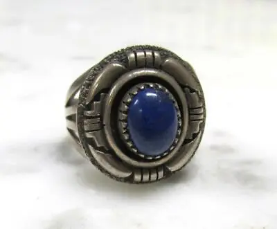 Vintage Herbert Begay Navajo Sterling Silver Lapis Lazuli Ring ~ 9.8g ~ 5-F477 • $69.99