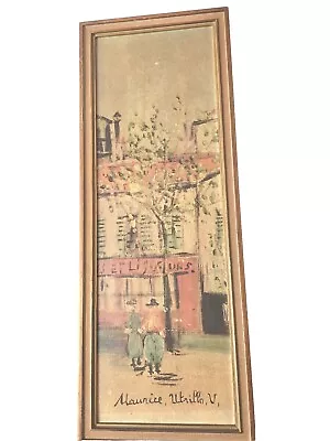 Vintage/Antique Old Print Framed  By Artist Maurice Utrillo. V. Signed • $89.32