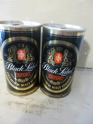 Black Label Malt Liquor Wide Seam Steel Beer Cans     -[empty Cans Read Desc.]- • $3.03