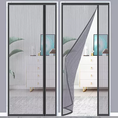 Magic Curtain Door Mesh Magnetic Fastening Mosquito Fly Bug Insect Net Screen UK • £12.59