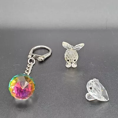 Crystal Lot (3) Figurine Miniature Frog Bunny Color Change Keychain • $34.99