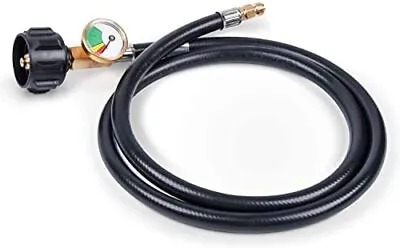 4 FT RV Propane Pigtail Hose1/4 Inverted Male Flare RV Gas Hose With Gauge • $24.83