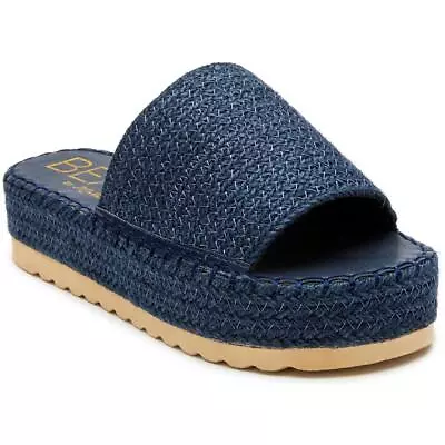 Beach By Matisse Womens Del Mar Navy Slide Sandals 7 Medium (BM) BHFO 3761 • $32