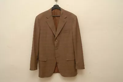 Domenico Vacca Tan/copper Plaid 3 Button Sport Coat 40 BEAUTIFUL • $99