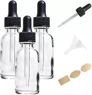 30ml Tincture Bottles With Glass Dropper 1ml Stronger Suction 3 Pack • $11.99