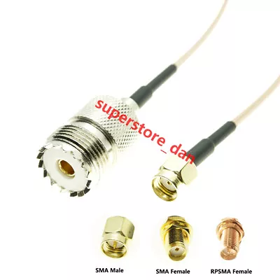 RG316 Cable UHF Female SO239 To SMA Male RPSMA Female Connector Straight Pigtail • $2.09