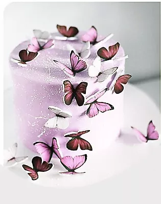 24 Edible Wafer Butterflies Cupcake Birthday Anniversary Engagement Baby Shower • $20.13