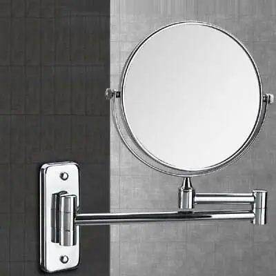 360° Wall Mounted 2 Side Magnifying Swivel Extendable Makeup Shaving Bath Mirror • £21.99