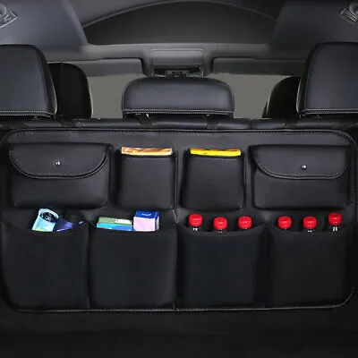 $32.59 • Buy Car Trunk Organizer PU Leather Auto Interior Accessories Rear Seat Storage Bag