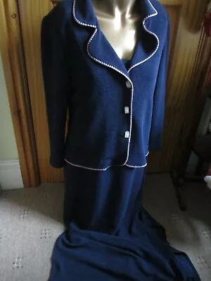 £7.99 • Buy Ladies Vintage 70s Jessica Howard Navy Dress And Jacket 36 