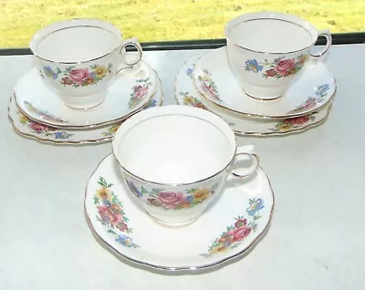 Vintage Colclough China Pattern 6725  3 X Cups 3 X Saucers 2 X Plates C1940s • £10