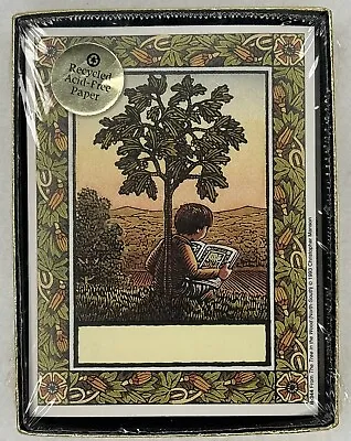 Vintage Antioch Bookplates Self Stick Boy Reading A Book Under A Tree - New • $11.97