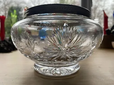 Edinburgh Crystal Rose Bowl - Large Size - Lead Crystal Bowl Silver Topped  • £17.50