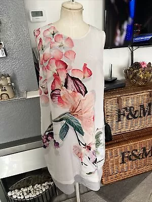 Damsel In A Dress Silk Floral Print Shift Dress Size 14  • £4.79