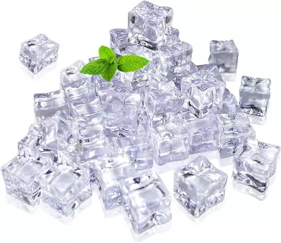 Plastic Fake Ice Cubes50 Pcs 0.8 Inch Clear Acrylic Ice Cube For DisplayPhoto  • £12.58