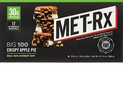 MET-Rx Big 100 High Protein Meal Replacement Bar Crispy Apple Pie 9 Pack • $24.99