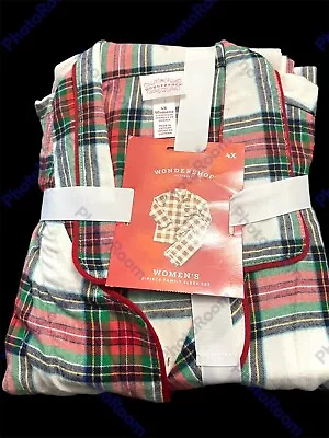 *Women's Holiday Tartan Plaid Flannel Matching Family Pajama Set Wondershop 4X • $16.99