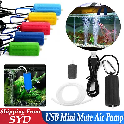 Ultra Silent Portable Mini USB Aquarium Fish Tank Oxygen Air Pump Energey Saving • $13.15