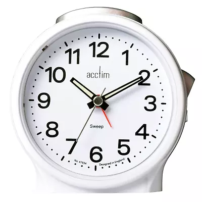 £14.95 • Buy Acctim Elsie Analogue White Alarm Clock Non Ticking Sweep Quartz Luminous Hands