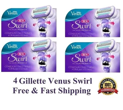 4 Gillette Venus Swirl Razor Blades Flex Ball Cartridge Refill Fit Embrace Olay • $16.49