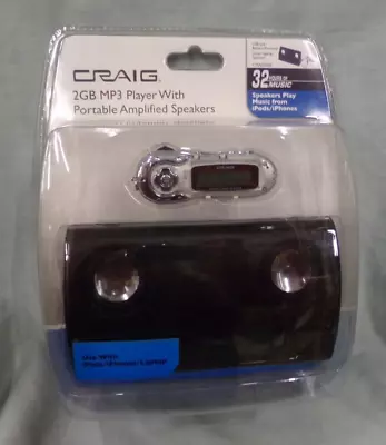 Craig CMA3500E 2GB MP3 Player With Portable Amplified Speakers NEW In Package • $22.49