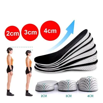 £5.49 • Buy Shoe Height Increase Insoles Heel Lift 2/3/4cm Pads Sole Foot  Unisex Washable