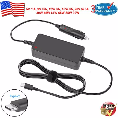 USB-C Laptop CAR Charger Power Adapter For Lenovo Thinkpad Yoga Macbook Pro Air • $16.99