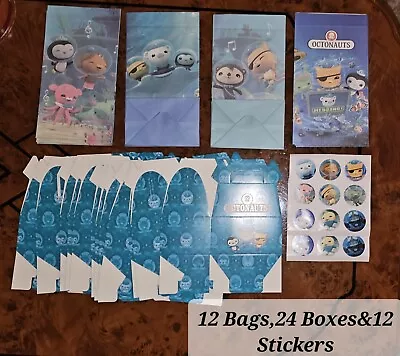 Octonauts Party Supplies-12 Bags 24 Boxes 12 Stickers 8 Foil Balloons • £15.43