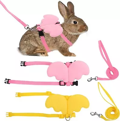 Molain 2 Pcs Rabbit Harness And Leash Adjustable Bunny Harness Kitten Vest Ha • £9.12