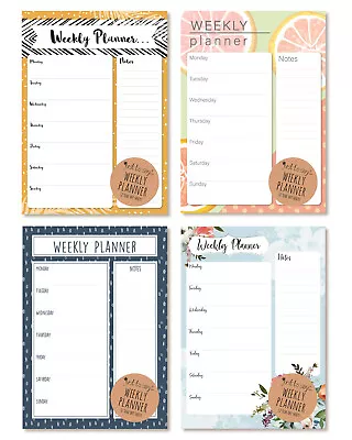 A4 Weekly Planner Pad 52 Sheets Meal Shop Message To Do Memo Notes Organiser 507 • £3.25