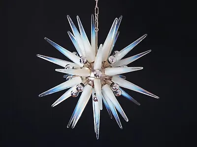Exceptional Murano Glass Sputnik Chandeliers - Opalino Glasses • £1000