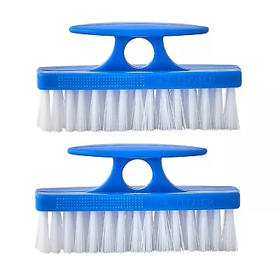 Superio 2P Heavy Duty Durable Blue Nail Brush Cleaner With Handle Stiff Bristles • $7.99
