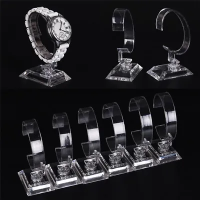 £3.70 • Buy 2X Clear Acrylic Detachable Bracelet Jewelry Watch Display Holder Stand Rac GF