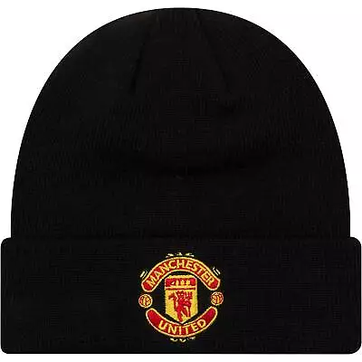 Youth New Era  Black Manchester United Essential Cuffed Knit Hat • $29.99