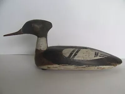 Vintage / Antique Primitive Folk Merganser Wood Duck Decoy Signed: T (18 ) • $109.37