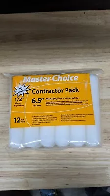 12 Pc  Master Choice 6.5” 6 1/2  6  Woven 1/2” Nap Mini Paint Rollers Draylon • $12.95