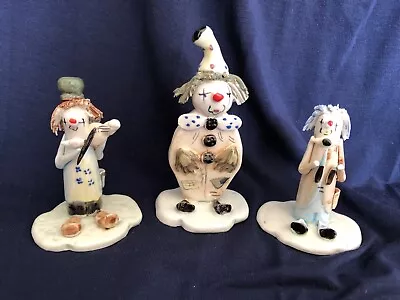 Vintage Zampiva Spaghetti Hair Collectable Clowns X3 Fine Porcelain Figures • £12.50