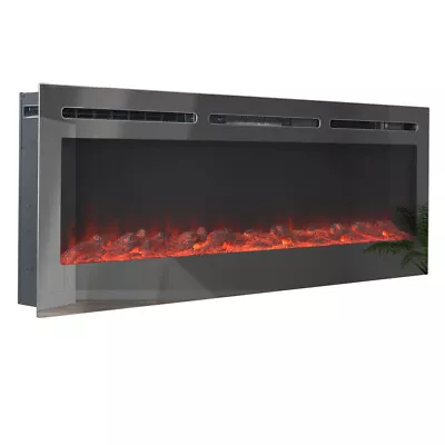 36/40/50/60inch Inset Mirrored Electric Fireplace Led Flame Fireplaces Timer Uk • £239.99