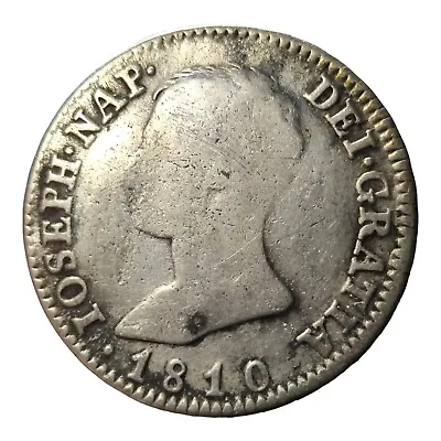 1810 4 Reales Spain French Occupation Silver Coin Joseph Napoleon Bonaparte 3D • $135