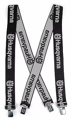 $22.95 • Buy NEW 2  Husqvarna Gray Adjustable Clip On Suspenders For Pants Or Chaps 596297801