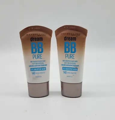 2 Pack MAYBELLINE DREAM PURE BB BEAUTY BALM SKIN PERFECTOR 140 Deep Sheer Tint • $7.96