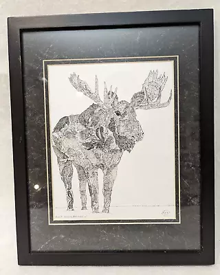  Ain't Moosebehavin  Signed Framed Moose Print • $35