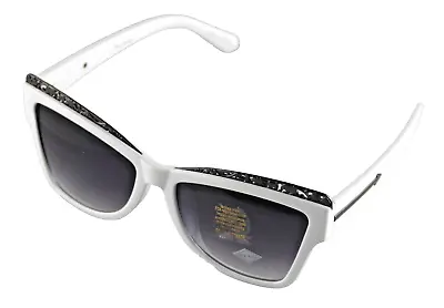 SUNGLASSES - Retro Classic White With  Filigree Trim Lavender Lens  Women Men • $12.99